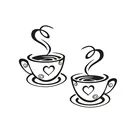 Черные наклейки на кофейные чашки, настенные, художественные наклейки сделай сам с изображением кофе для кухни, кафе, ресторана, декоративные обои