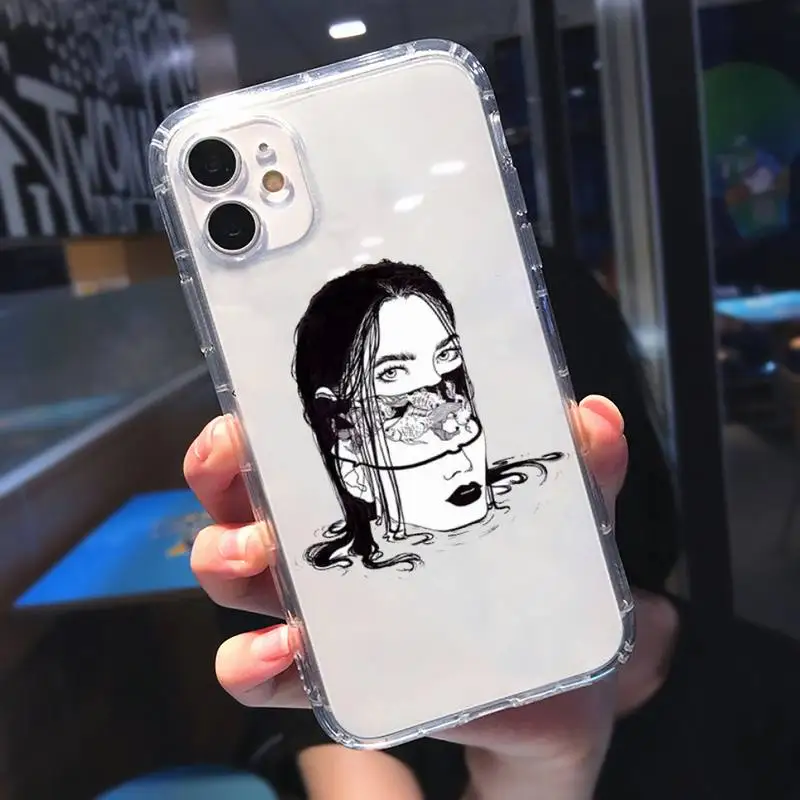 

Junji Ito Collection Tees Horror Phone Case Transparent for iPhone 11 12 mini pro XS MAX 8 7 6 6S Plus X 5S SE 2020 XR