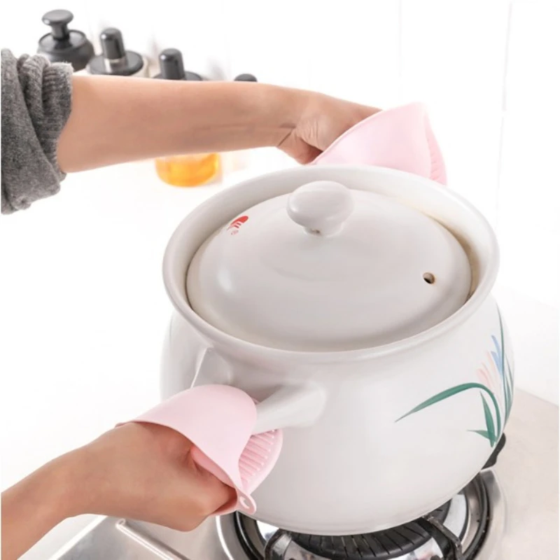 bowl spoon utensil holder dish clamp pot pan gripper clip hot dish plate bowl clip tongs silicone handle kitchen tool organizer free global shipping