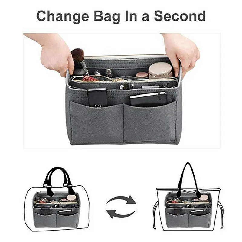 Войлочный кошелек вставной Органайзер портативная косметичка подходит для