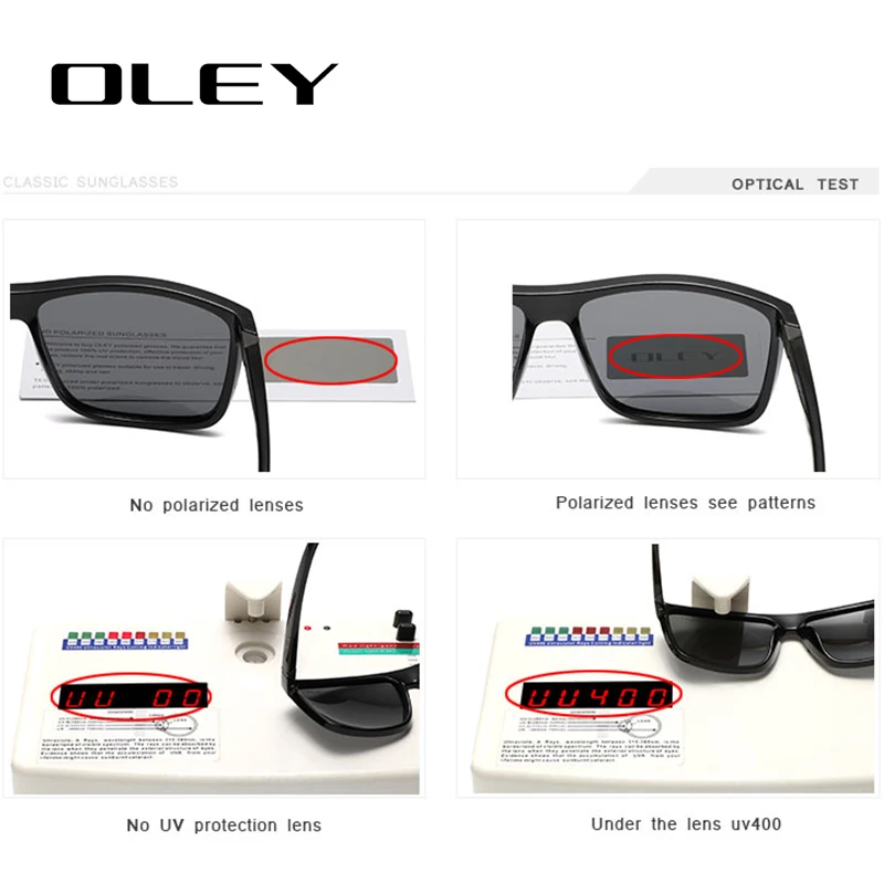 OLEY Polarized Men Sunglasses brand designer Retro Square Sun Glasses Accessories Unisex driving goggles oculos de sol Y6625 images - 6