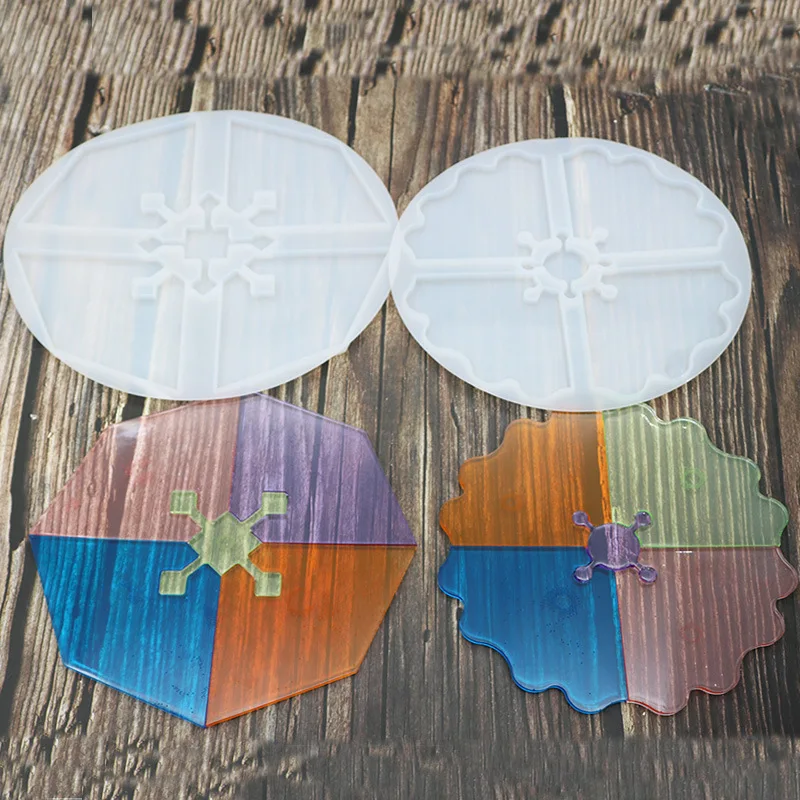 

1pc DIY Irregular Cup Pad Crystal Drop Glue Mold Mirror Resin Pendant Silicone Mold Art Decoration