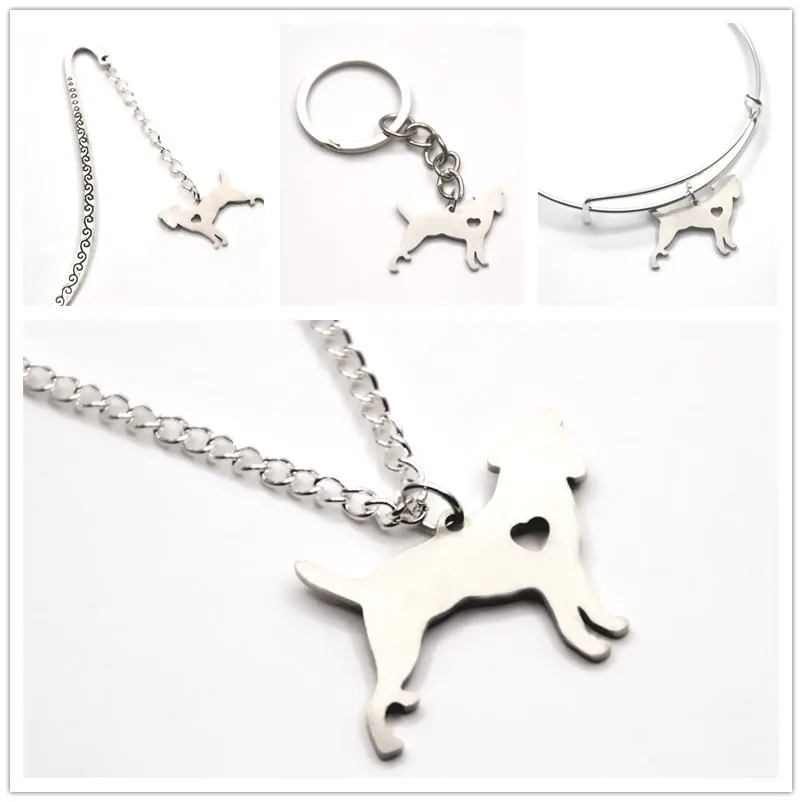 Джек Рассел собака колье с подвесками принтом сердечки и милым собаки любимчика