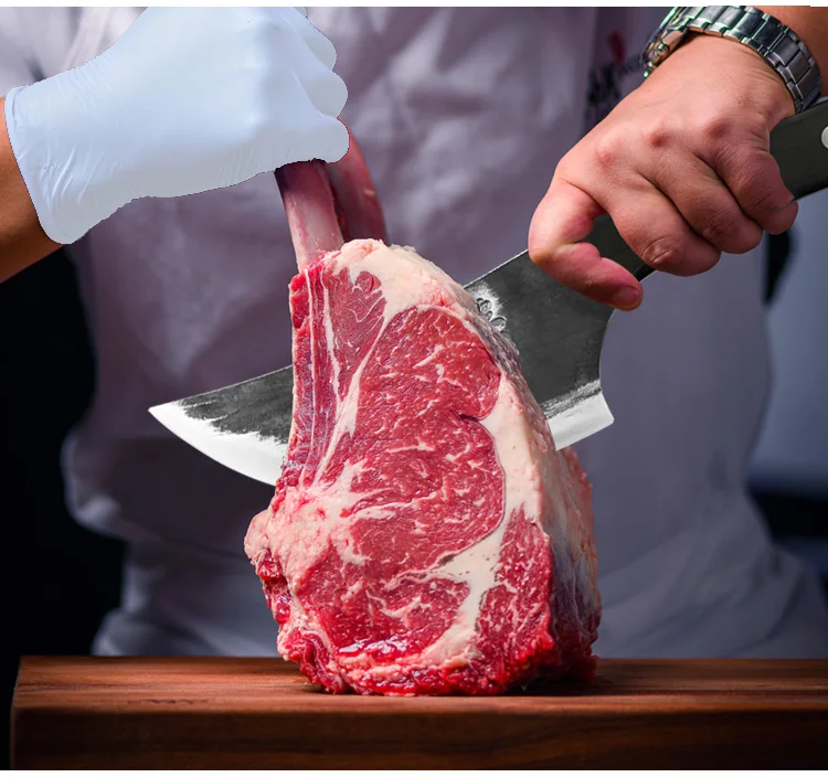 YEELONG 5,5 дюймов ручной работы кованые Чеканные кухонные ножи Knifechinese Кливер ПОЛНЫЙ ТАН ОСТРОЕ ЛЕЗВИЕ шеф-повара ножи барбекю мясник