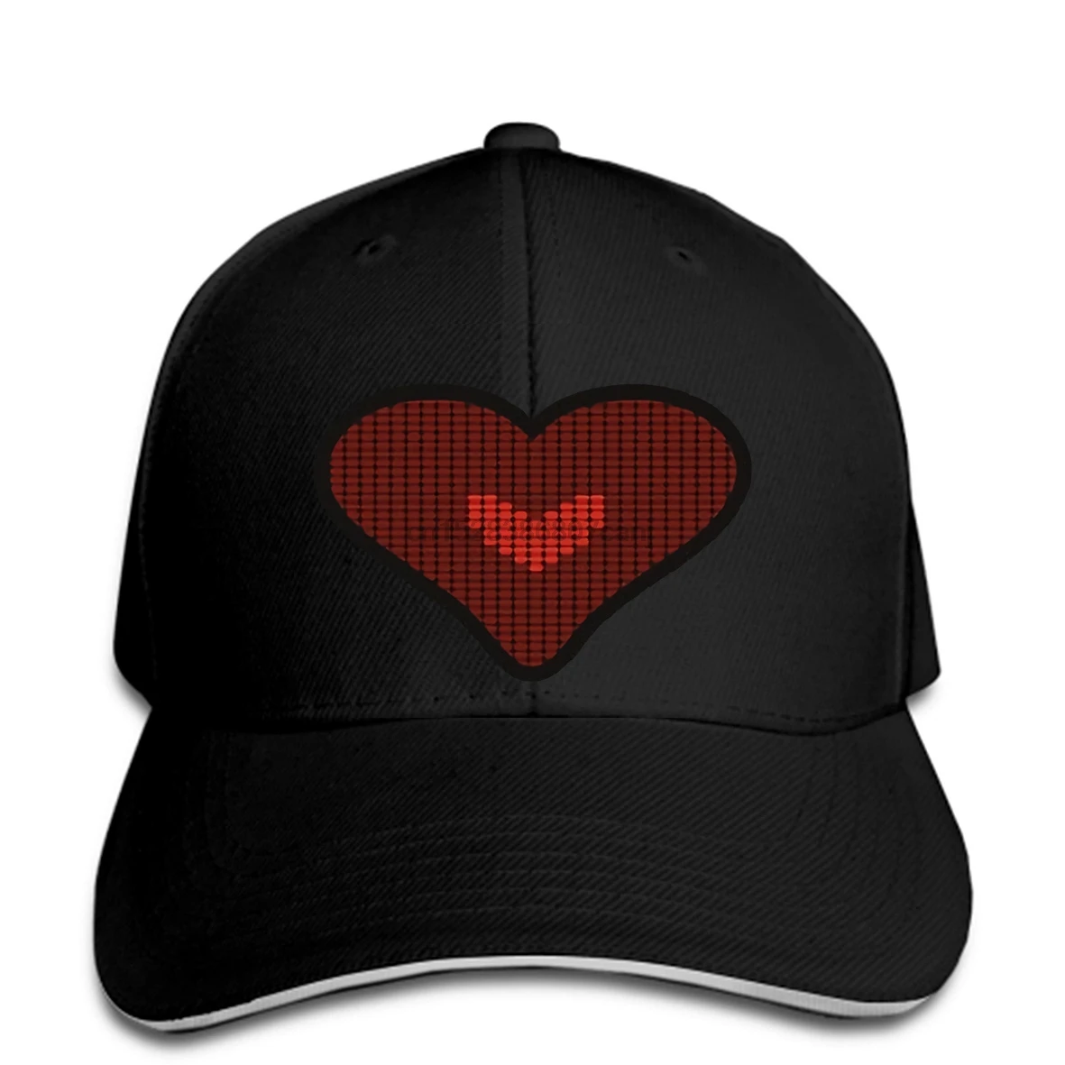 Baseball cap Sound Activated Heart Love Flashing LED Print hat Medium M Hen Stag Fancy Club Do | Caps