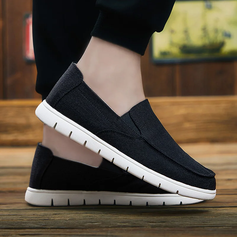 

Hot Sale 2020 Canvas Men Shoes Breathable Casual Shoes For Mens Slip-on Men Walking Canvas Shoe Comfortable Casual Sneakers Man