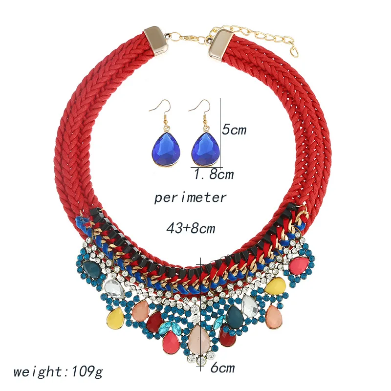 Богемное ювелирное изделие модное ожерелье серьги украшенные роскошным