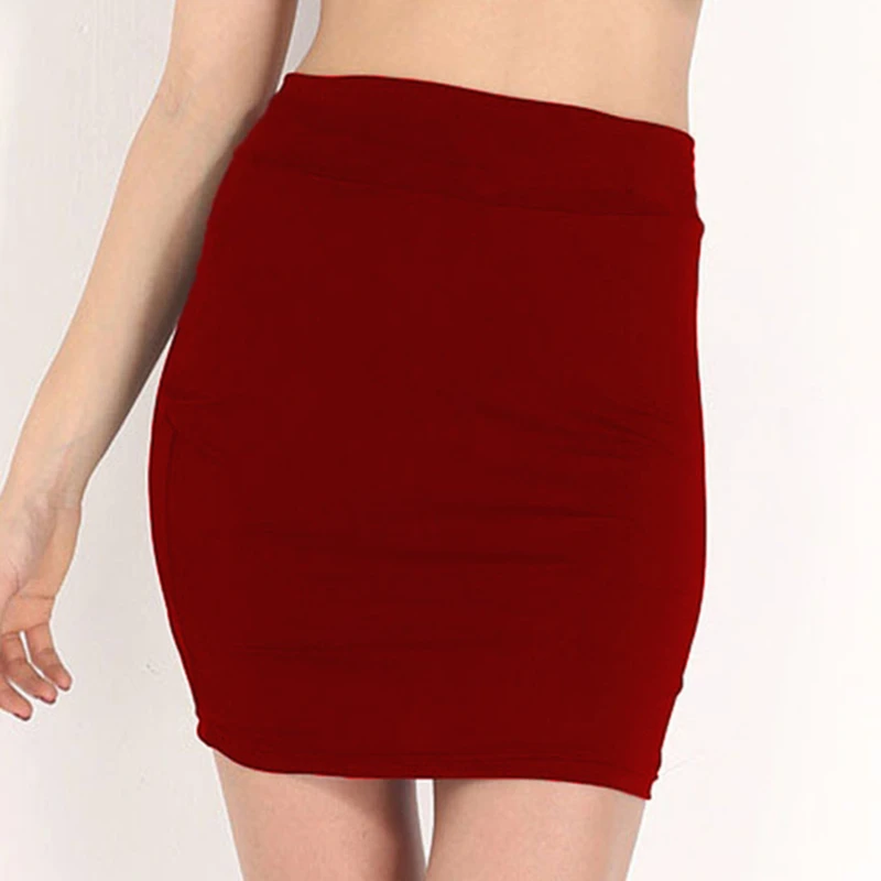 

Korean Style Skirt Elastic Waist Super Mini Skirt Sexy Women High Waist Office Party Pencil Skirts