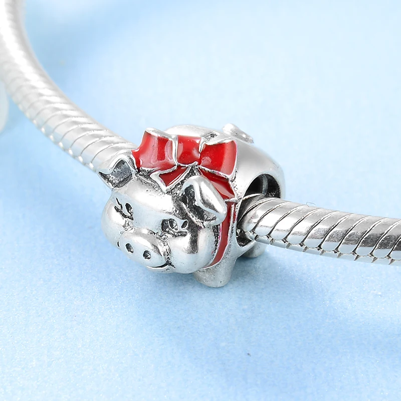 fashion 925 Sterling Silver Piglet Animal beads Fit Original europeu Charm Bracelet Jewelry making | Украшения и аксессуары