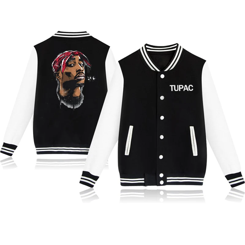 Куртка Tupac бейсбольная для мужчин и женщин свитшот уличная одежда в стиле хип хоп