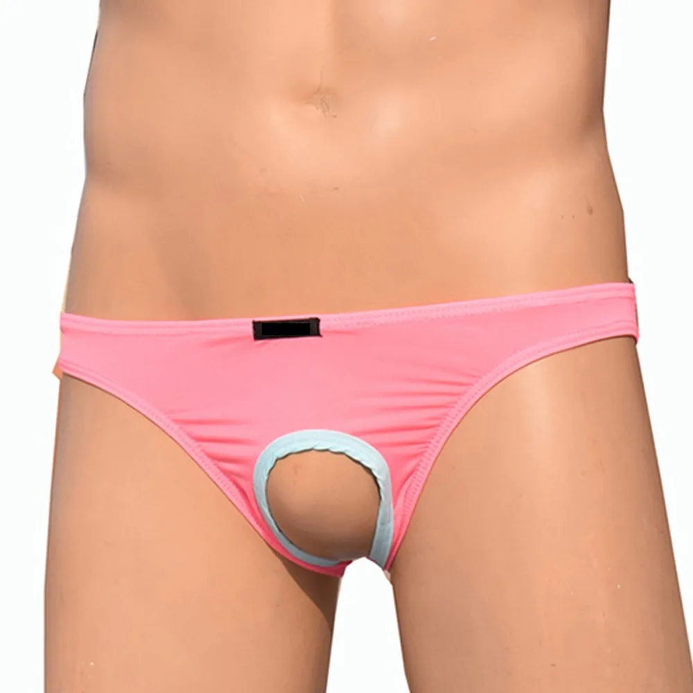 

Open Crotch Sissy Panties Men Ice Silk Breathable briefs gays Hollow Low-Waist Crotchless Unisex men's Underwear Lingerie Hombre