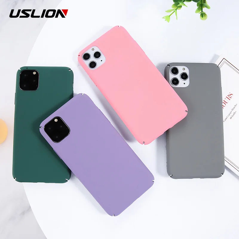 Простой чехол USLION карамельных цветов для телефона iPhone 7 6 6S 8 Plus 11 Pro Max X XR XS жесткий