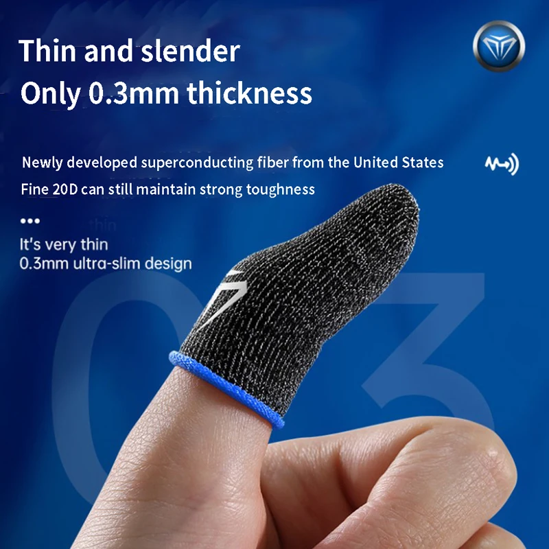 

New2pcs Mobile Game Fingertip Gloves For Gamer Sweatproof Anti-slip Touch Screen Finger Sleeve Breathable Gaming Fingertip Cover