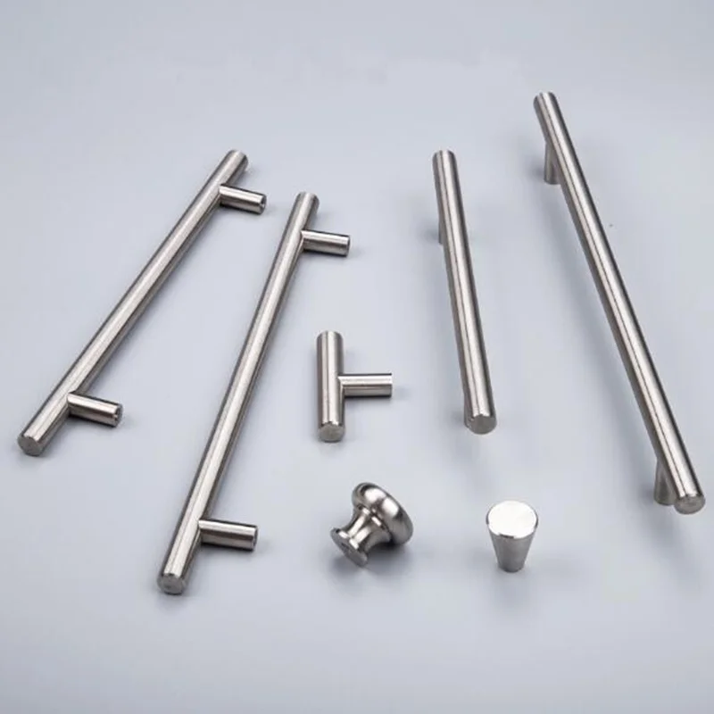

Hot sale Stainless Steel Handles 50-500mm cabinet door drawer Pull Knobs Diameter 10mm T Bar Straight handle Furniture Hardware