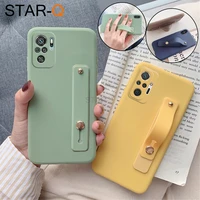 Wrist Strap Phone Holder Silicone Case For Xiaomi Redmi Note Pro 10S Soft Back Cover Cases For Redmi Note10