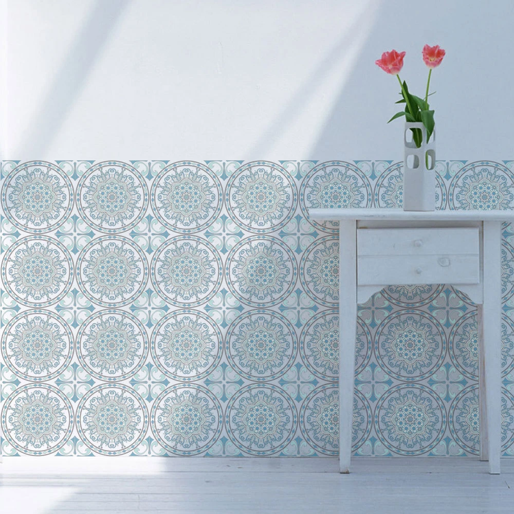 6 шт. Ретро Винтажные наклейки на плитку Ванная комната Кухня Моющиеся