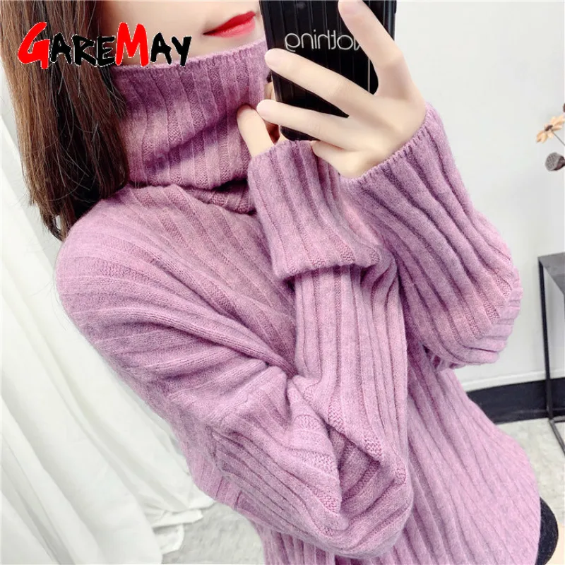 Теплые женские свитера с высоким воротом 2022 зимние топы для женщин Повседневный
