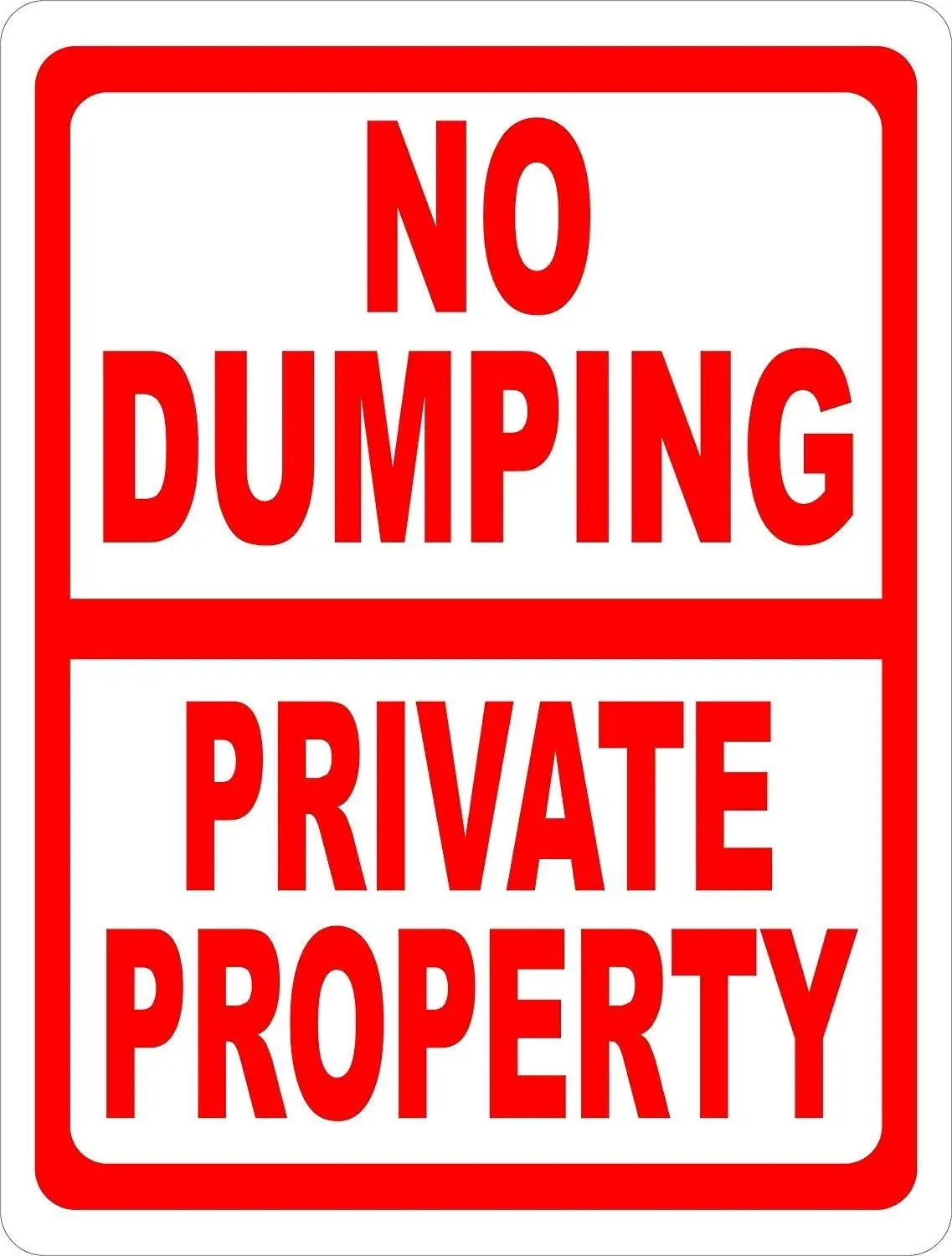 

Metal Sign No Dumping Private Property Sign Prevent Illegal Garbage Disposal on Land