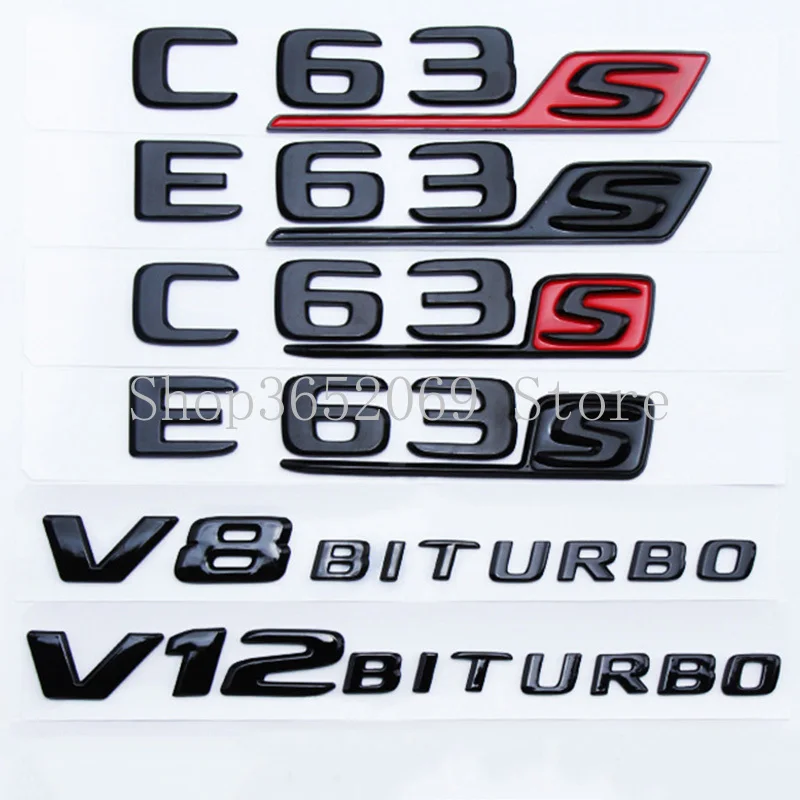 

2015 2017 Matte Black C63 E63 E53 S63 C63S E63S S63S ABS Letters Emblem S Badge Car Trunk Nameplate Logo for Mercedes Benz AMG