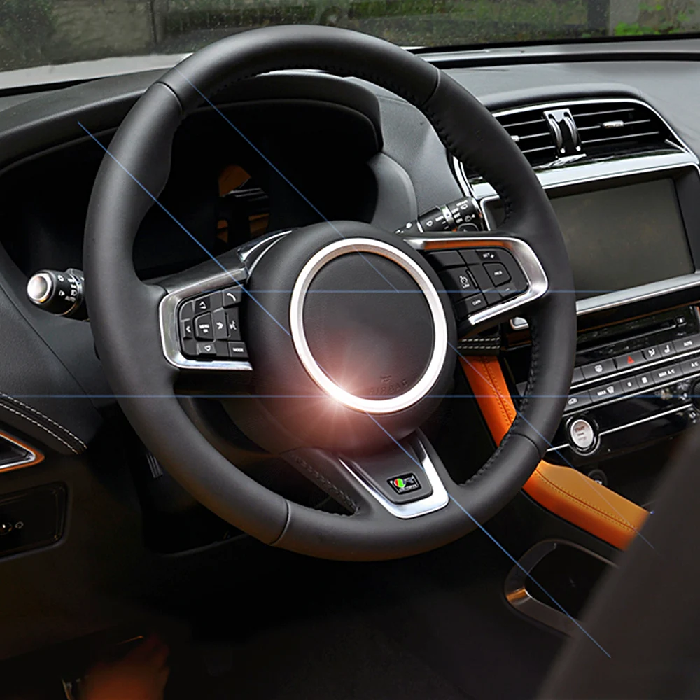 Тюнинг автомобиля рулевое колесо эмблема в центре логотип обрезки для Jaguar F-PACE XFL