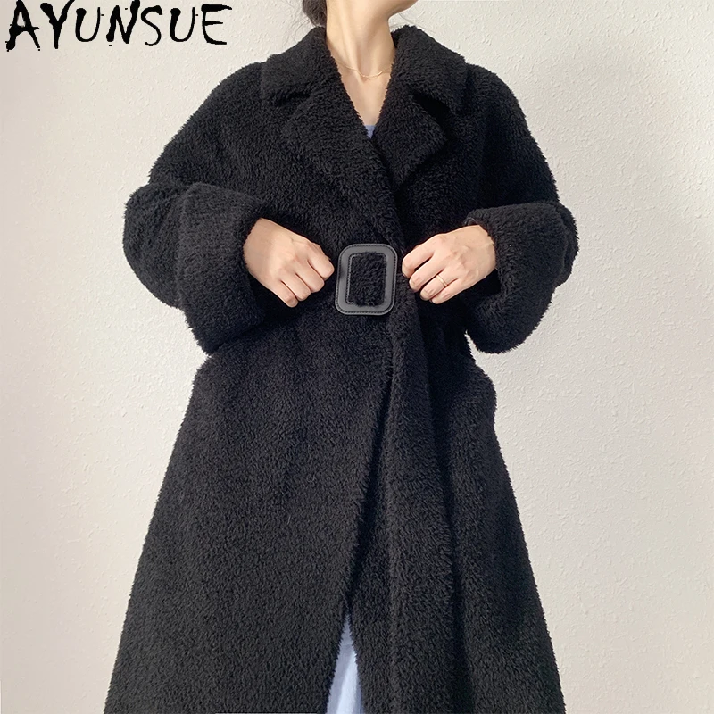 

AYUNSUE Women's Real Fur Coat 100% Wool Long Autumn Winter Clothes Women Korean Female Jacket 2020 Mujeres Abrigos Dxz19082202