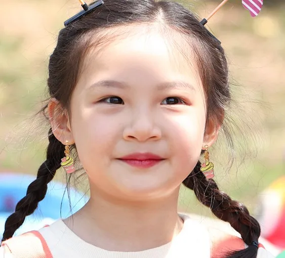 Маленькие серьги на клипсах для женщин и детей милый розовый плащ Детская клипса