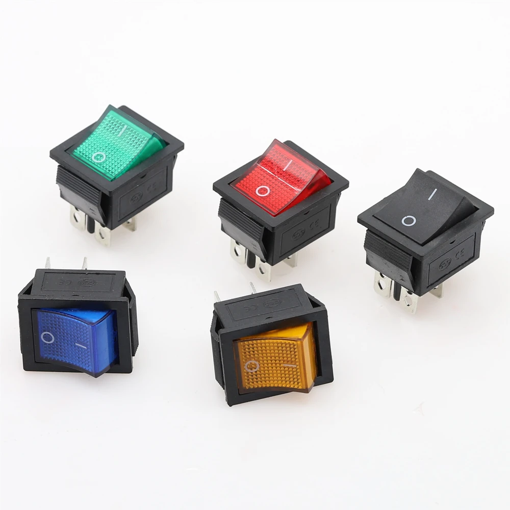

KCD4 Rocker Switch ON-OFF 2 Position 4 Pins /6 Pins Electrical equipment With Light Power Switch Switch cap 16A 250VAC/ 20A 125V