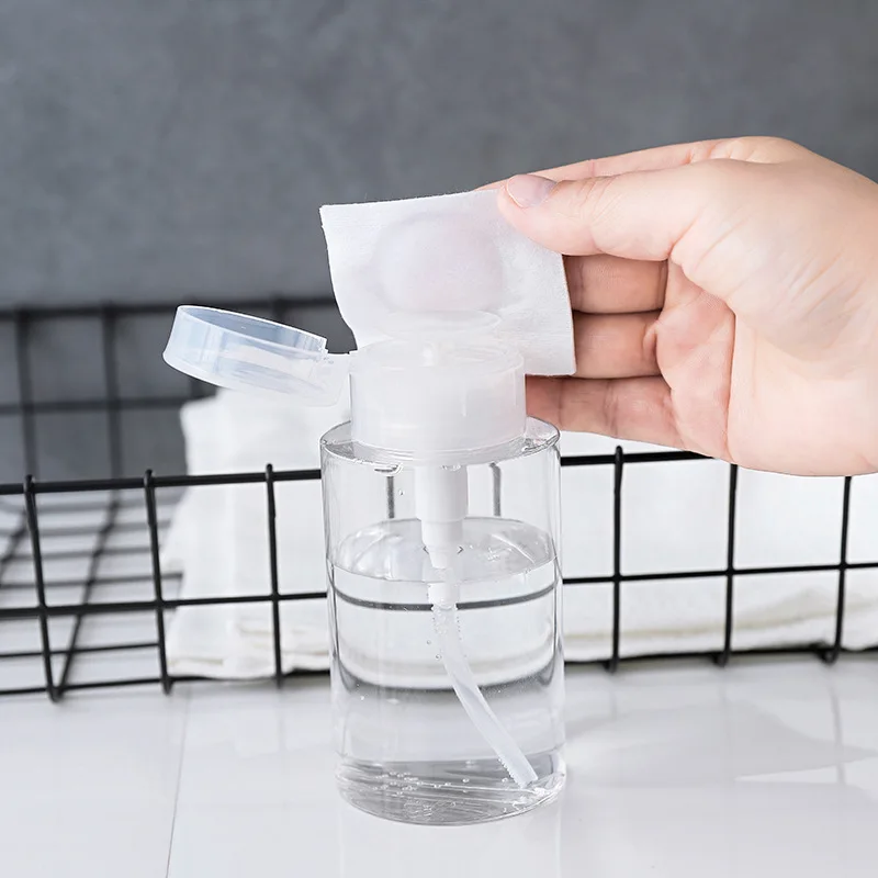 100/150/200ml Push Down Makeup Remover Water Pressing BottleEmpty Pump Dispenser Nail Polish Clear Cosmetic Container | Красота и