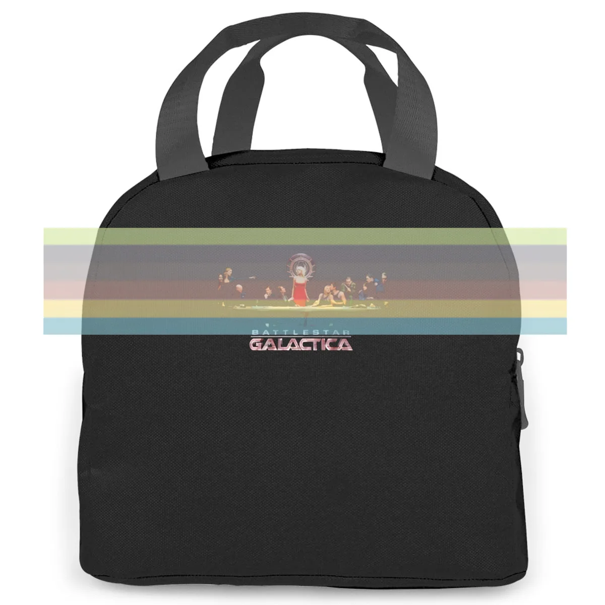 

Battlestar Galactica Logo Tv Series Last Supper Homme Style women men Portable insulated lunch bag adult