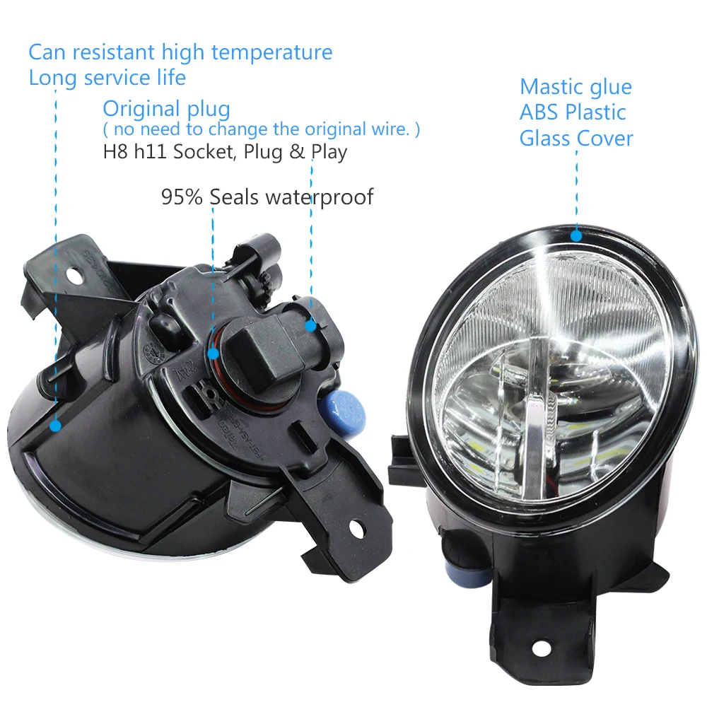 buildreamen2 car styling h11 4000lm led light right left fog light 12v for nissan qashqai 2007 2008 2009 2010 2011 2012 2013 free global shipping