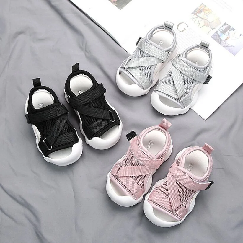 

2021 Summer Kids Mesh Sandals Baby Girls Casual Shoes Children Beach Sandals Boys Brand Black Shoes Fashion Sport Sandals