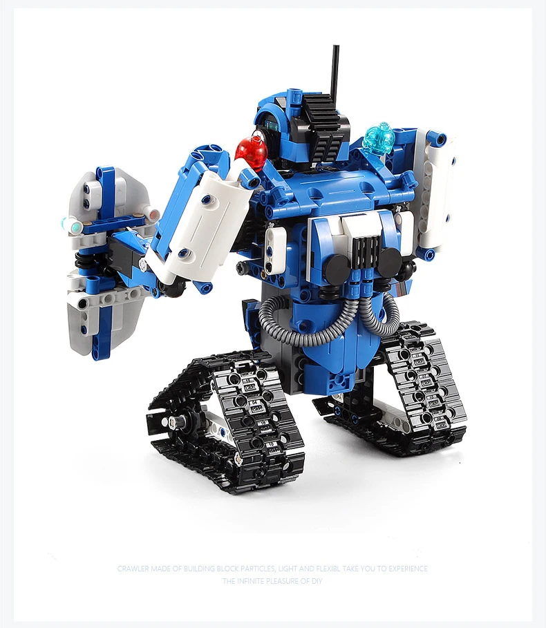 Technic 2,4 Ghz rc трансформация гусеничный полицейский робот строительный блок со звуковым кирпичом полицейский автомобиль радиоуправляемые игрушки
