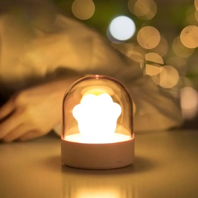 

Cute Cat Claw Night Light Bedroom Reading Lamp for Working Study Sleeping USB Q0KF