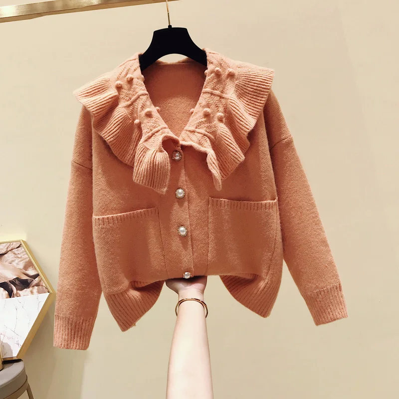 Новый осенне-зимний милый кардиган с большими карманами для студентов свитер