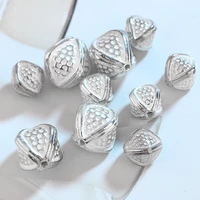 2pcs 10x914x13mm 925 sterling silver spacer beads four prismatic pattern spacer for necklace bracelets diy jewelry making 92541