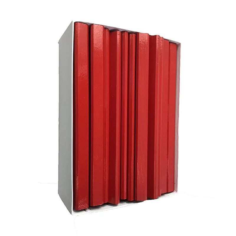 72 шт. плоские деревянные красные столярные карандаши 2 свинцово-72 графа коробка |