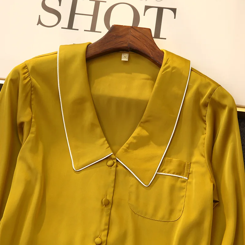 Комплект пижамный женский из атласа и шелка на весну/лето |