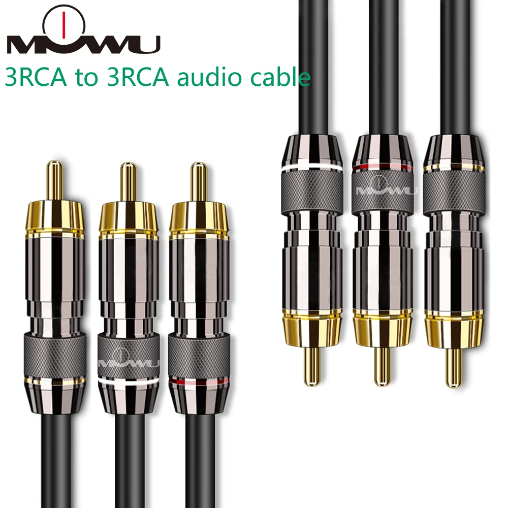 3 RCA a 3RCA кабель с обработанным штекером AV 1 М1 5 m2m3m5m разъем для видео STB TV DVD VCD|Кабели