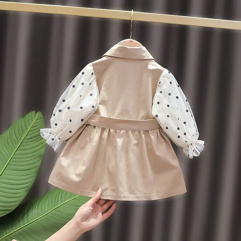 

Girls spring autumn jackets treasures new children's girls British windbreaker Korean western style spring clothes