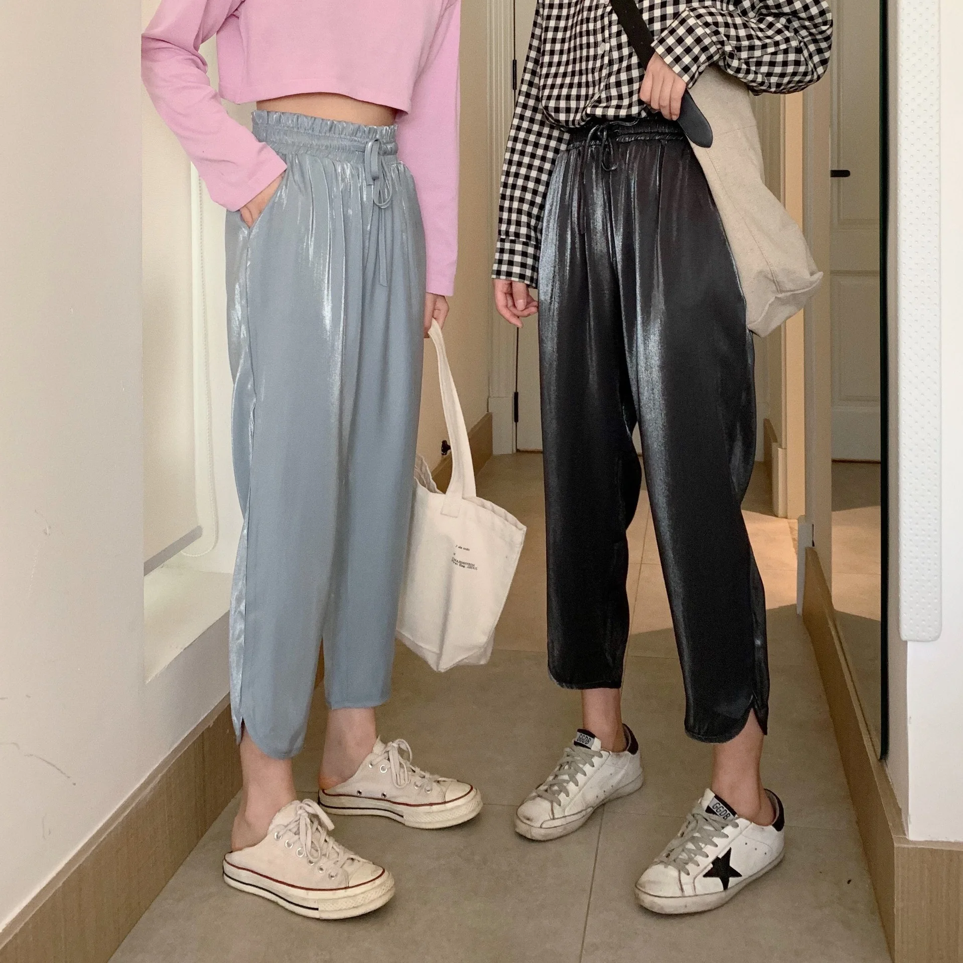 Женские шаровары весна-лето 2020 размера плюс повседневные высокая талия яркий