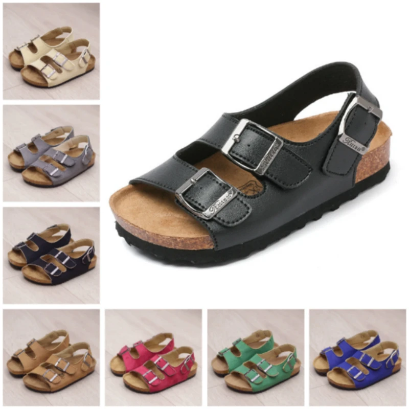 

Beach Sandals for Baby Girls Cork Slippers Leisure Children for Baby Boys Toddler Sneakers Trainer Anti-Friction Anti-Slip Sole