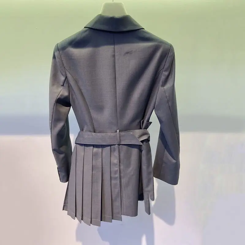 

Cultivate morality show thin spot 20 new autumn temperament trapeze dress female Q71101278 waist pleated suit