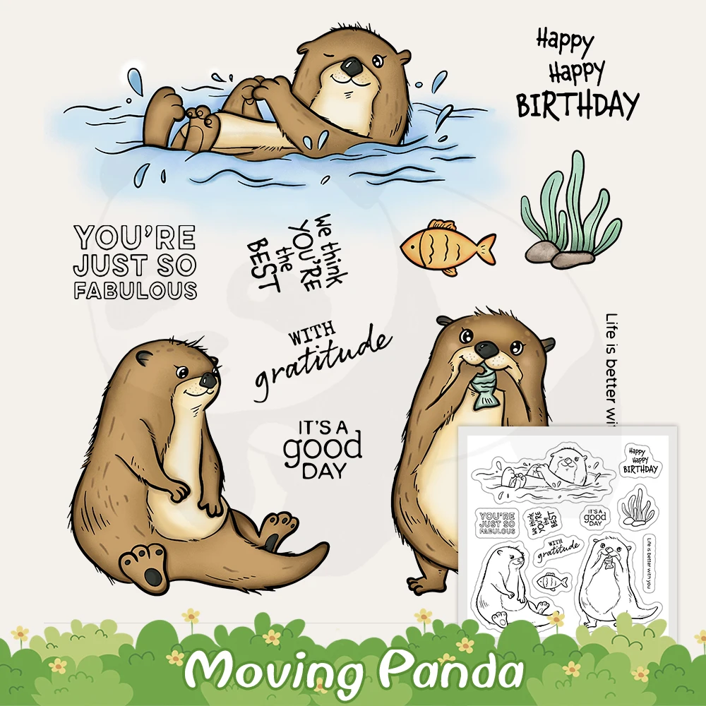 

Birthday Otter Clear Stamps Metal Cutting Dies For Diy Dies Scrapbook Embossed Paper Card Making Decoration Craft Cutting Dies