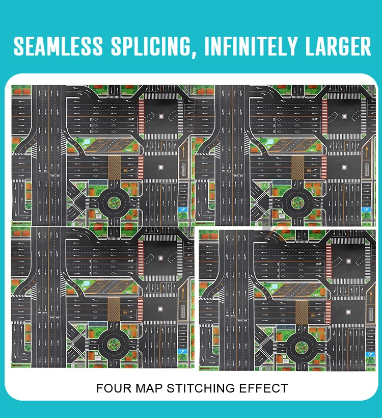 Baby Playing Pad Educational traffic rules map Road Carpet for Kids Play Mat Children Traffic Mats Cartoon City Game | Игрушки и хобби