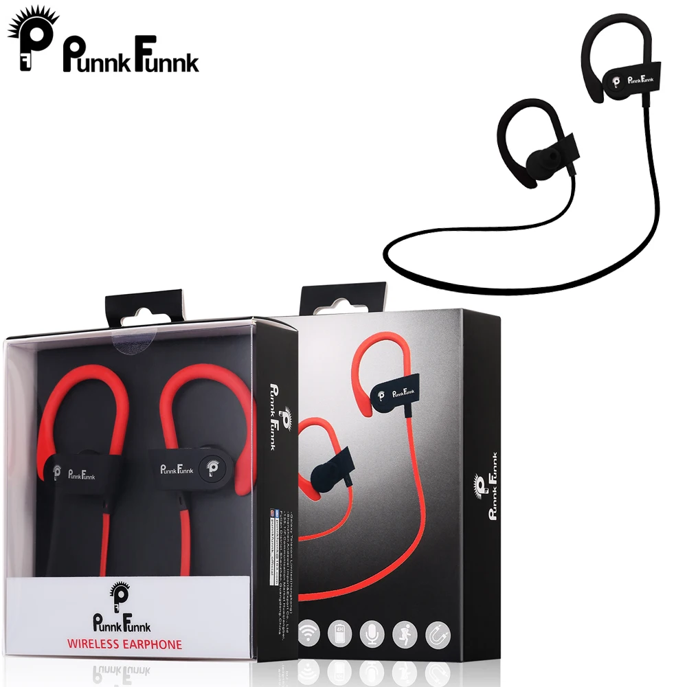Black-Original Pack PunnkFunnk Беспроводной наушники bluetooth 5,0 глубокий бас стерео крюк гарнитуры спортивные вкладыши для iphone 5 6 7 8 plus x XR XS XiaoMi - Цвет: Black-Original Pack