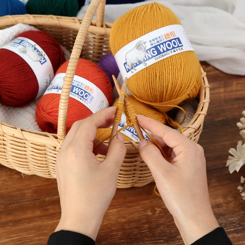 50 г/шар 100% шерстяная пряжа для вязания оптовая продажа нить из чистой шерсти