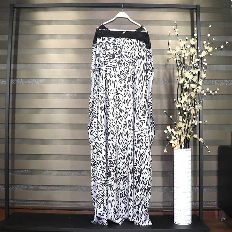 Женское свободное платье в африканском стиле с леопардовым принтом Длина 151 см