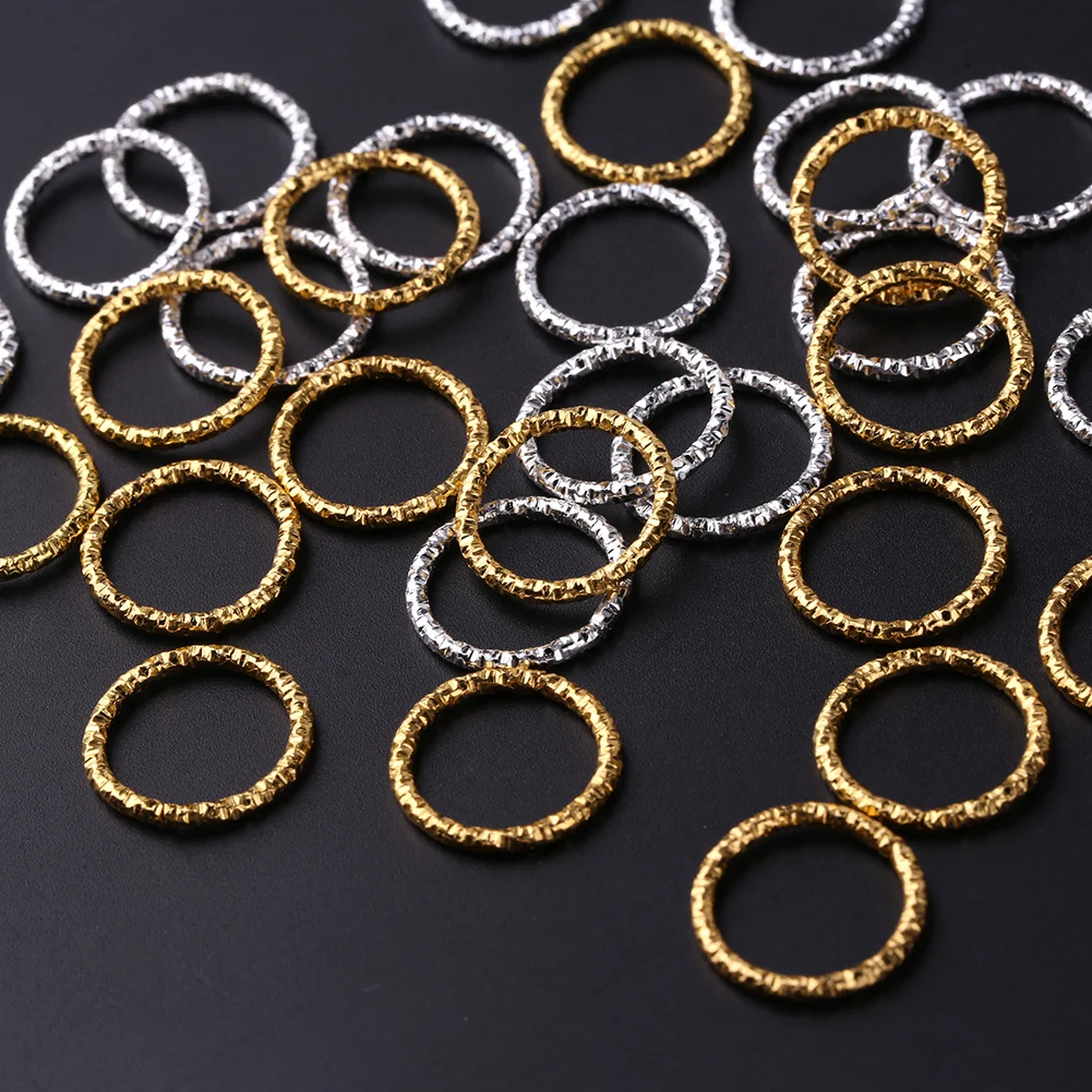 

50 шт. Открытое кольцо для волос оплетка из бисера Дред Золотая/серебряная оплетка для африканских плетеных косичек декоративные аксессуары...