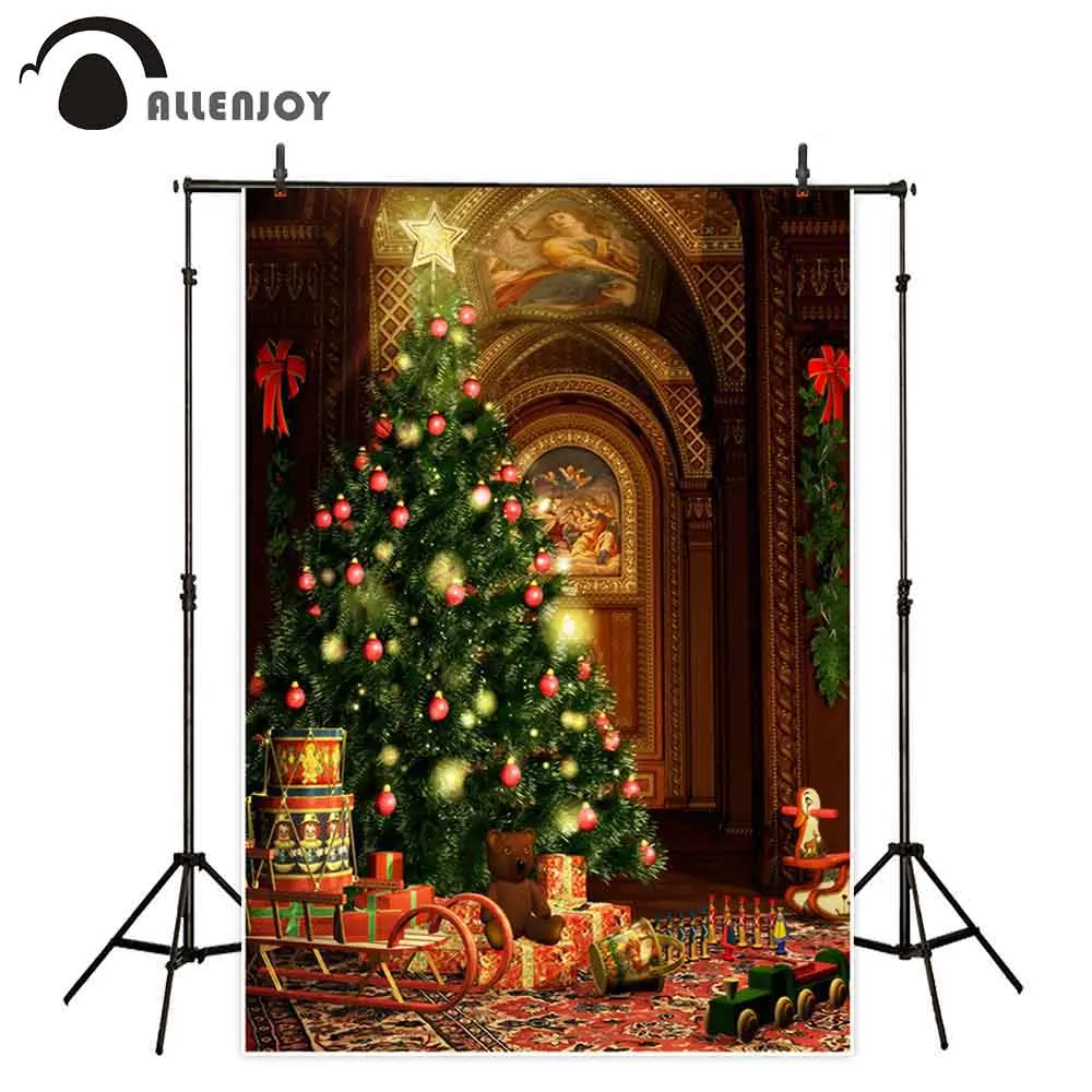 

Allenjoy Фотофон Рождественская елка подарок ковер узор внутренний Декор фоны для фотографий фотосессия фотобудка
