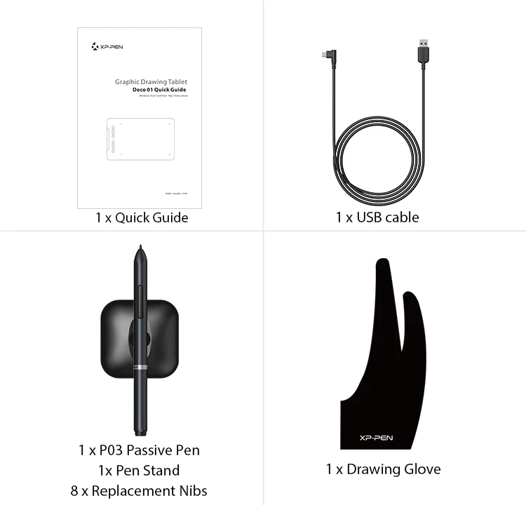 XP-Pen Deco01 графический планшет для рисования, цифровые планшеты, 8192 уровень, художественная анимация для детей, Windows, ручка, планшет